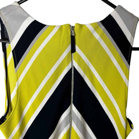 Banana Republic Milly Collection Sleeveless Chevron Stripe Dress Size 6 - Picture 5 of 13